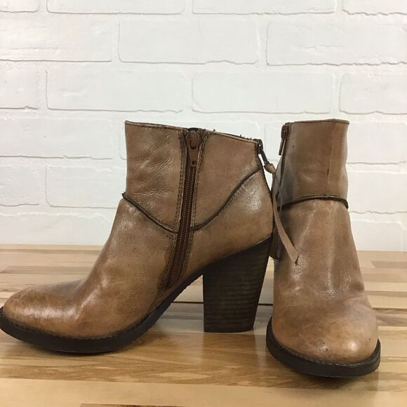 STEVE Madden leather ankle boots southwestern look cowboy size 7 tan brown rodeo - Picture 9 of 16